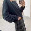トレーナー&プリーツスカートドッキングドレス 6194-画像6-韓国ファッション通販POPREA［ポップリア］