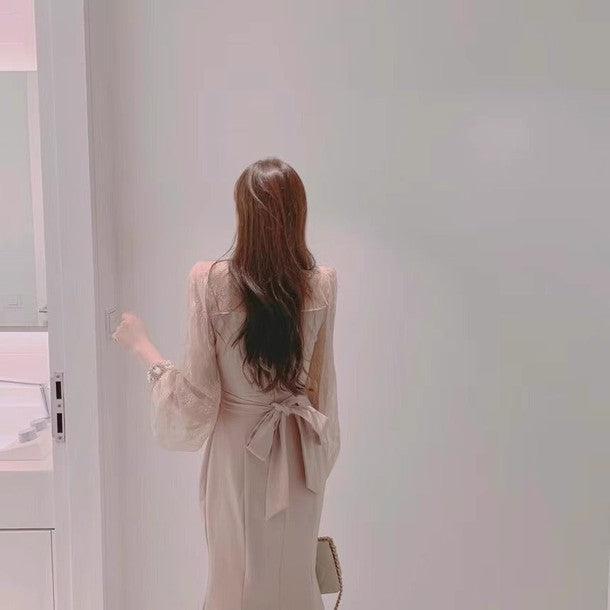 レースドッキングマーメイドロングワンピース 6448-画像6-韓国ファッション通販POPREA［ポップリア］