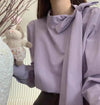 ネックリボンロングカフスブラウス﻿ 6211-画像6-韓国ファッション通販POPREA［ポップリア］