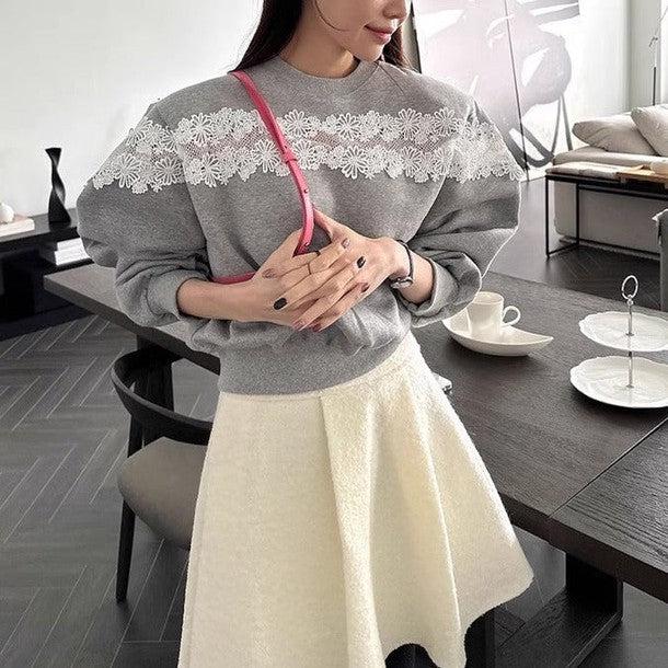 レースドッキングスウェット 6437-画像6-韓国ファッション通販POPREA［ポップリア］