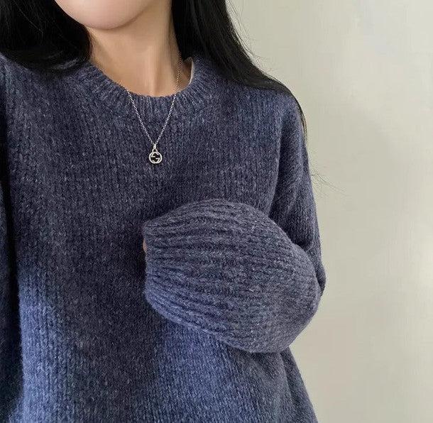 ラウンドネックドロップショルダーニット﻿﻿﻿﻿﻿ 6267-画像6-韓国ファッション通販POPREA［ポップリア］