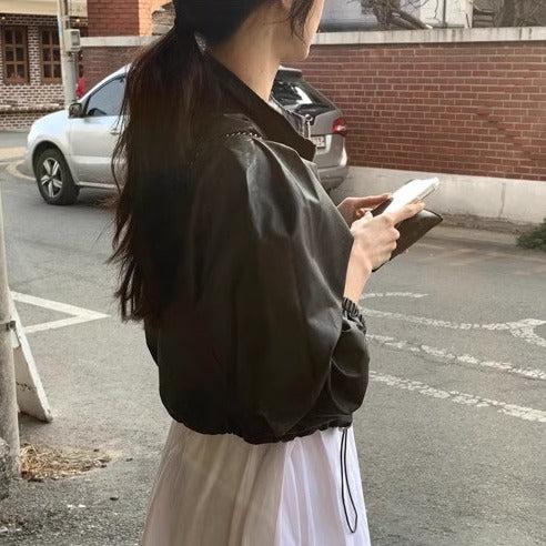 ショートライダーズジャケット 6462-画像6-韓国ファッション通販POPREA［ポップリア］