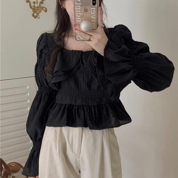 スクエアネックフレアスリーブ﻿﻿ 6112-画像6-韓国ファッション通販POPREA［ポップリア］