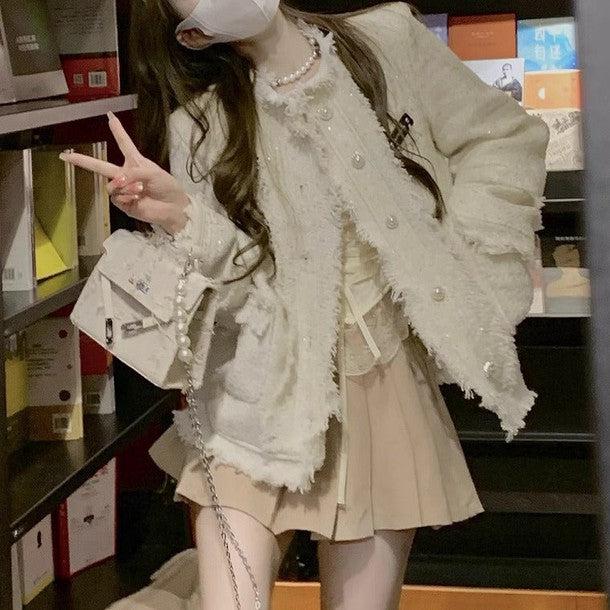 フリンジツイードジャケット﻿ 6202-画像6-韓国ファッション通販POPREA［ポップリア］