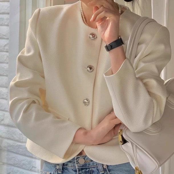 ツイードシルバーボタンジャケット﻿ 6440-画像6-韓国ファッション通販POPREA［ポップリア］