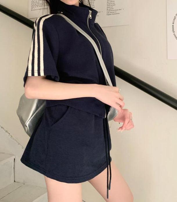 ジップスポーティショートトップス﻿ 6091-画像6-韓国ファッション通販POPREA［ポップリア］