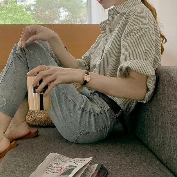 シンプルストライプシャツ 6061-画像6-韓国ファッション通販POPREA［ポップリア］