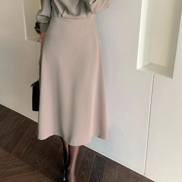 ドレープフロントネックワンピース﻿ 6445-画像6-韓国ファッション通販POPREA［ポップリア］