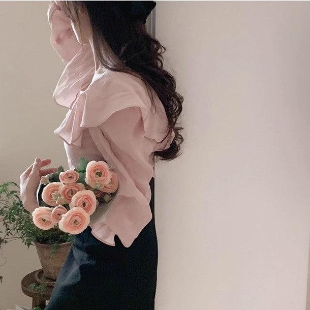 スクエアネックフリルブラウス 6487-画像6-韓国ファッション通販POPREA［ポップリア］