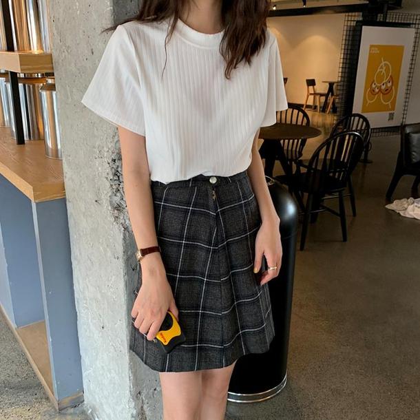 ラウンドネックレトロカラートップス 6722-画像6-韓国ファッション通販POPREA［ポップリア］