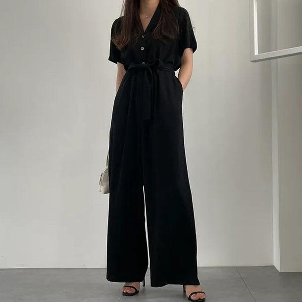 サテンチックシャツオールインワン 6035-画像6-韓国ファッション通販POPREA［ポップリア］