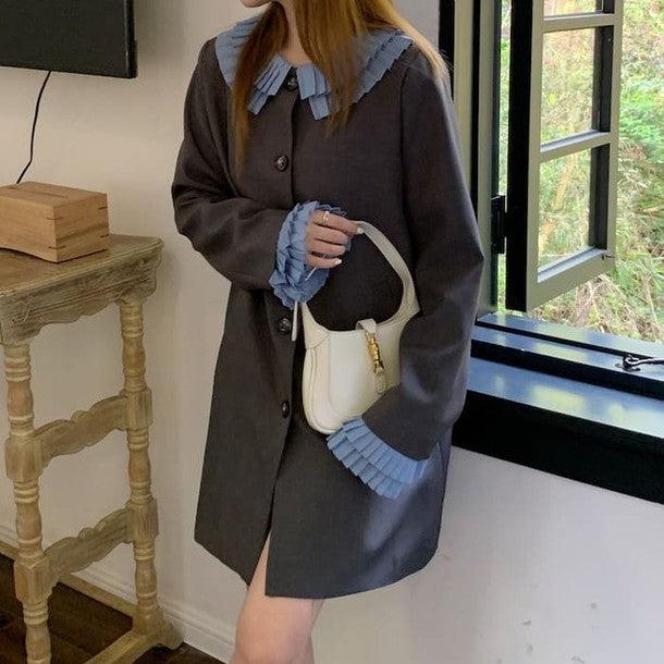 ラッフルカラーショートワンピース﻿ 6227-画像6-韓国ファッション通販POPREA［ポップリア］