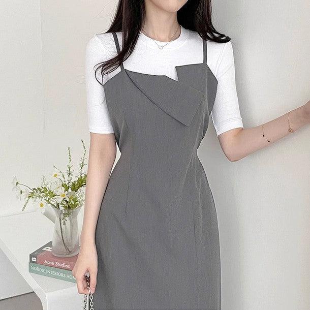 アンバランスネックビスチェワンピース﻿﻿ 6573-画像6-韓国ファッション通販POPREA［ポップリア］