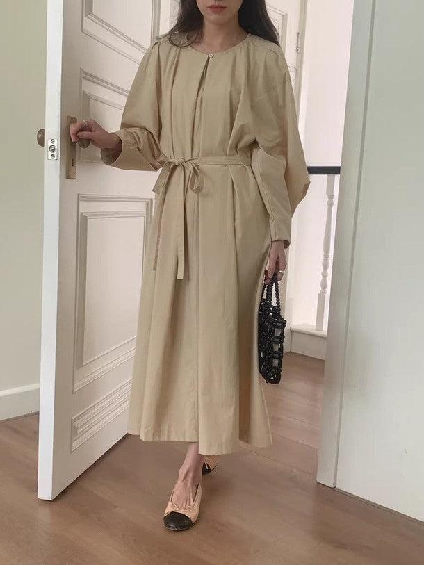 ラウンドネックプリーツワンピース ﻿ 6531-画像6-韓国ファッション通販POPREA［ポップリア］