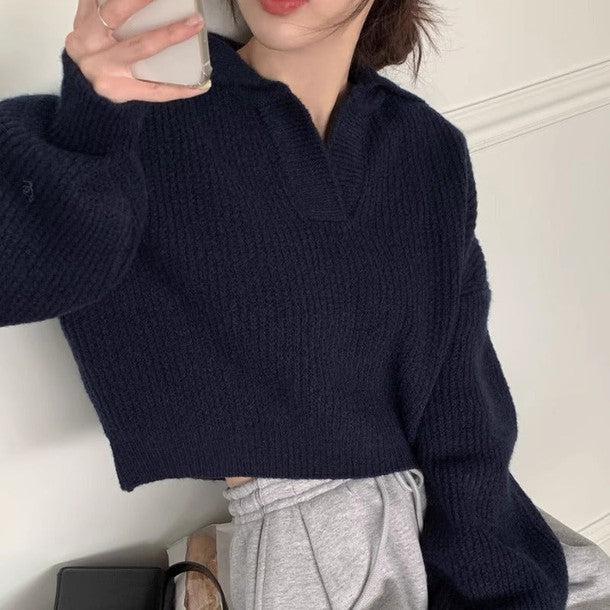 クロップドポロニット 6322-画像6-韓国ファッション通販POPREA［ポップリア］