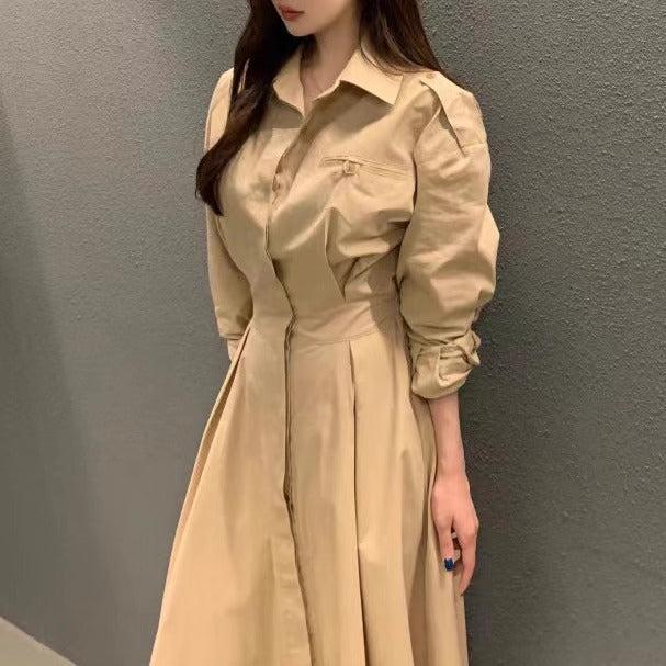 ハイウエストシャツワンピース﻿ 6446-画像6-韓国ファッション通販POPREA［ポップリア］