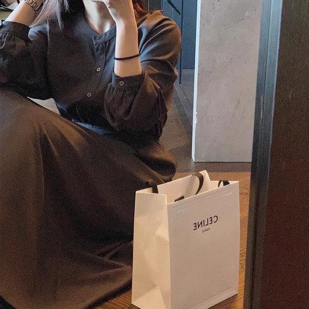 バックリボンノーカラーワンピース 6478-画像6-韓国ファッション通販POPREA［ポップリア］