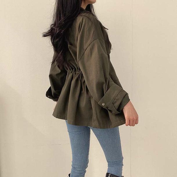 オーバーサイズウエストギャザーパーカー 6134-画像6-韓国ファッション通販POPREA［ポップリア］