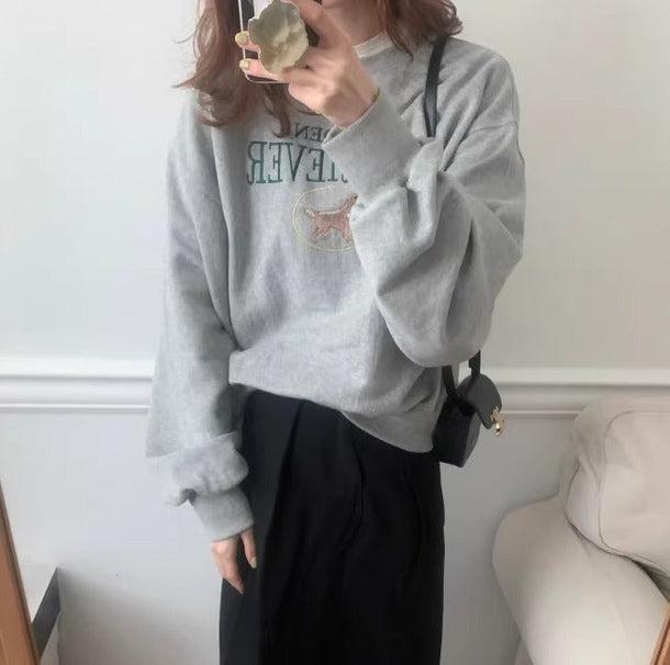 ゴールデンレトリバー刺繍スウエット 6171-画像6-韓国ファッション通販POPREA［ポップリア］