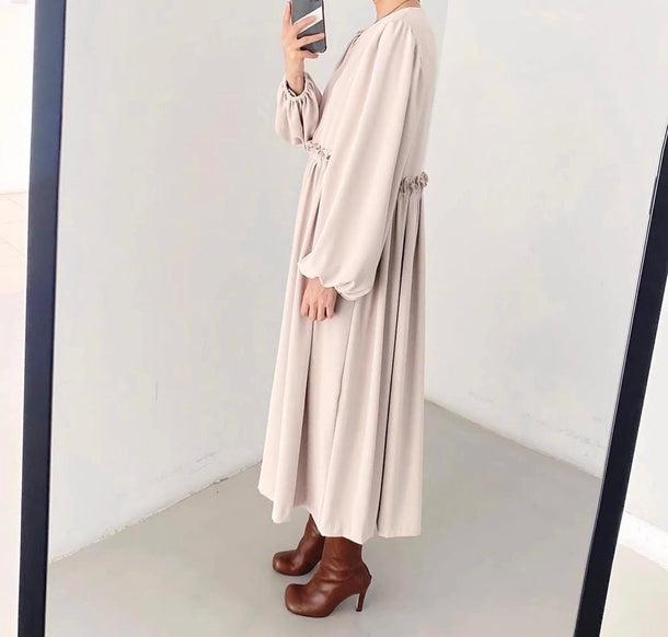 ウエストギャザーベーシックワンピース﻿ 6190-画像6-韓国ファッション通販POPREA［ポップリア］