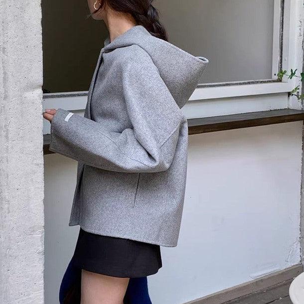 ビックフード付きジッパージャケット 6244-画像6-韓国ファッション通販POPREA［ポップリア］