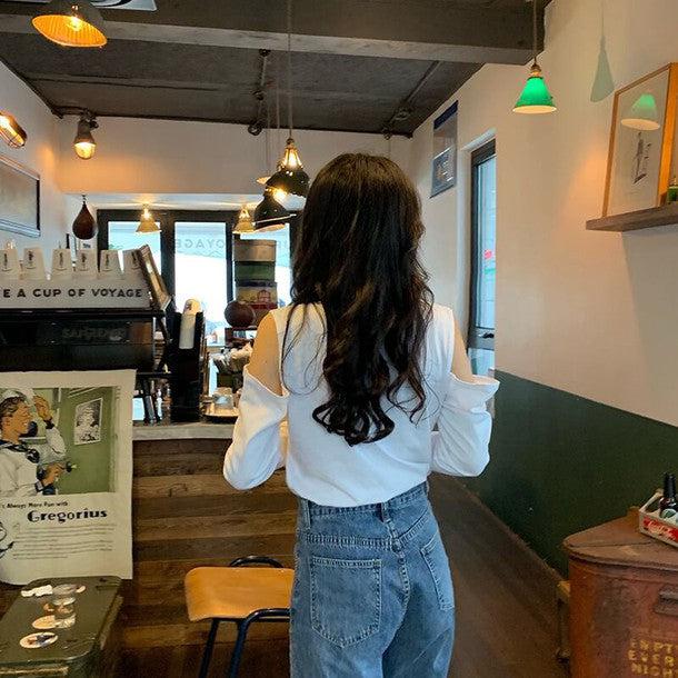 オープンショルダーロングTシャツ﻿﻿﻿﻿﻿ 6270-画像6-韓国ファッション通販POPREA［ポップリア］