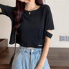 クロップドアシメTシャツ 6034-画像6-韓国ファッション通販POPREA［ポップリア］