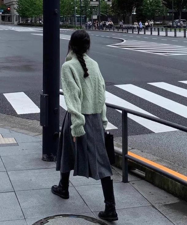 もこもこハイネックハーフジッパーニット 6321-画像6-韓国ファッション通販POPREA［ポップリア］