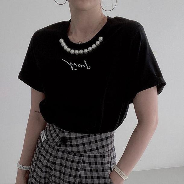 フレンチパールＴシャツ 5995-画像6-韓国ファッション通販POPREA［ポップリア］