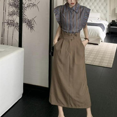 ハイウエストシンプルタイトスカート 6124-画像6-韓国ファッション通販POPREA［ポップリア］