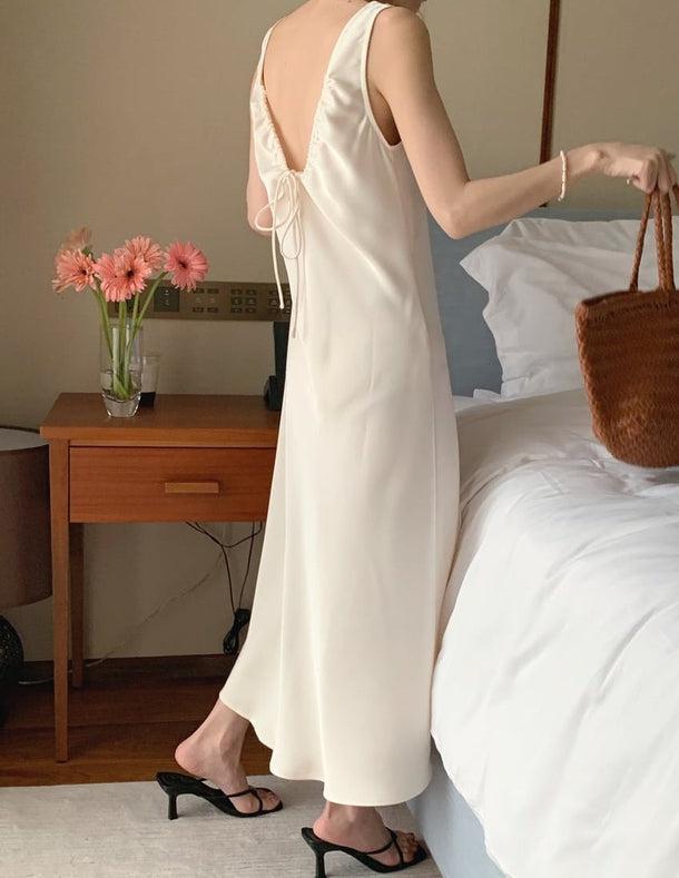 バックオープンリボンワンピース﻿ 6097-画像6-韓国ファッション通販POPREA［ポップリア］