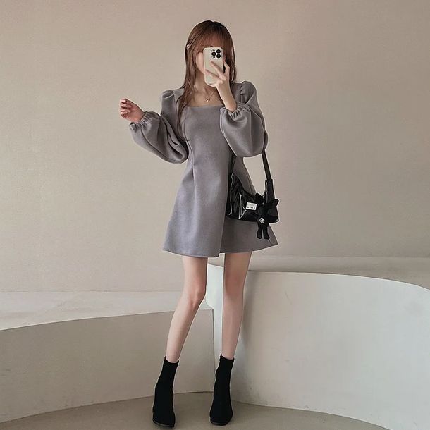 スクエアネックショートワンピース 6294-画像6-韓国ファッション通販POPREA［ポップリア］