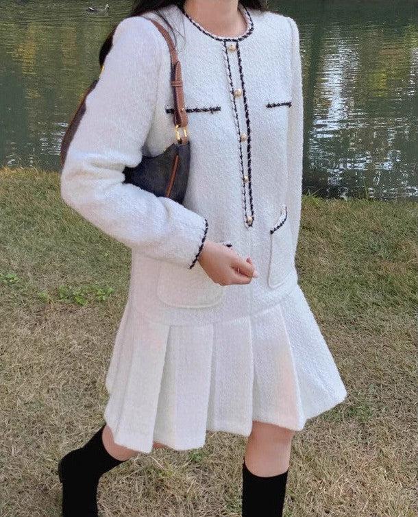 ノーカラーニットドッキングワンピース 6429-画像6-韓国ファッション通販POPREA［ポップリア］