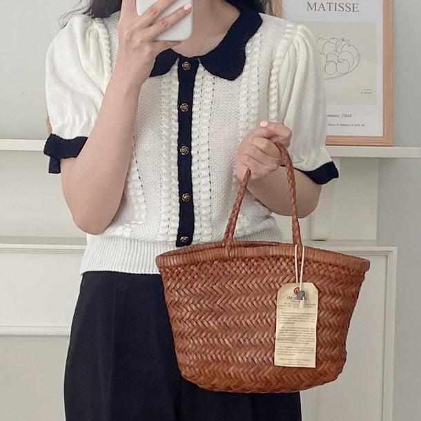 スリムフィットパフスリーブニットカーディガン 5998-画像6-韓国ファッション通販POPREA［ポップリア］