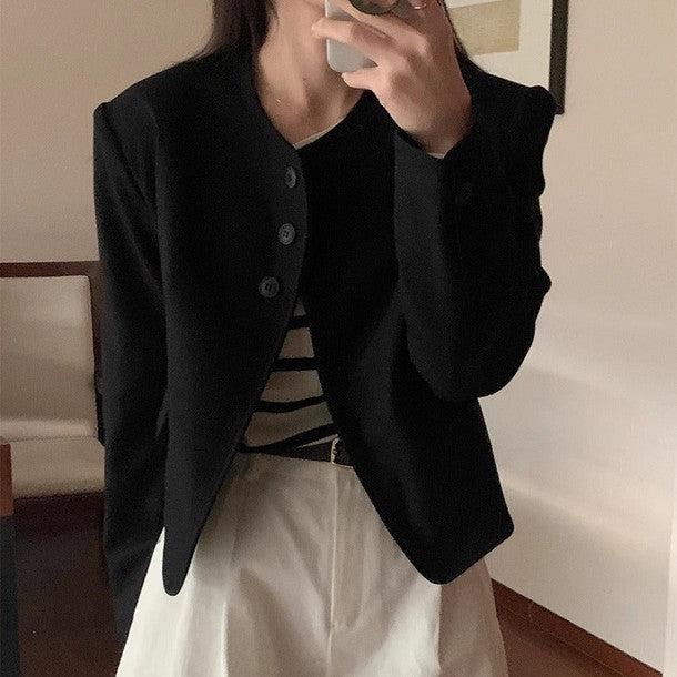 クロップドディテールバーモントジャケット﻿ 6199-画像6-韓国ファッション通販POPREA［ポップリア］