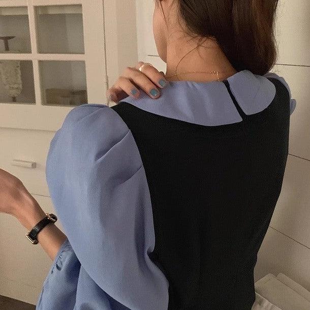 丸襟ブラウスドッキングワンピース 6489-画像6-韓国ファッション通販POPREA［ポップリア］