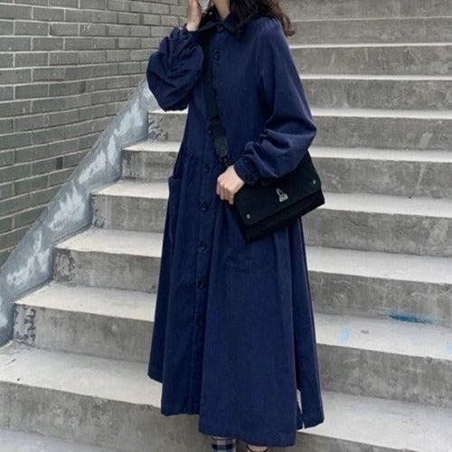 コーデュロイシャツワンピース 6333-画像6-韓国ファッション通販POPREA［ポップリア］