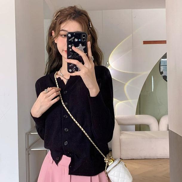 クルーネックニットカーディガン 6170-画像6-韓国ファッション通販POPREA［ポップリア］