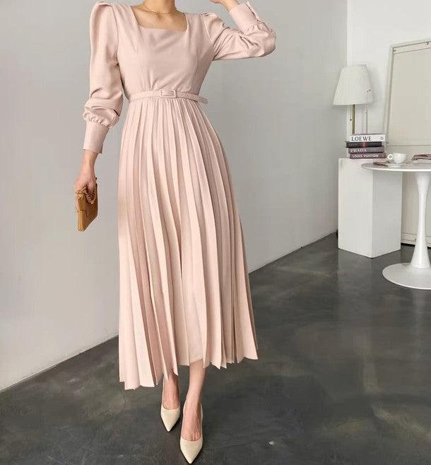 スクエアネックプリーツワンピース 6456-画像6-韓国ファッション通販POPREA［ポップリア］