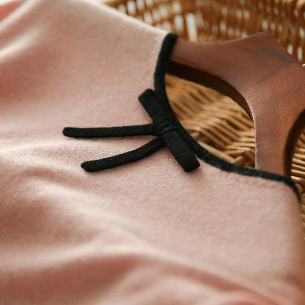 バイカラーバックボタンリボンニット 6141-画像6-韓国ファッション通販POPREA［ポップリア］