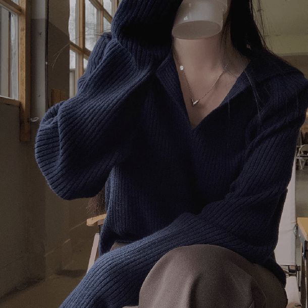 4カラーショートリブニット 6427-画像6-韓国ファッション通販POPREA［ポップリア］