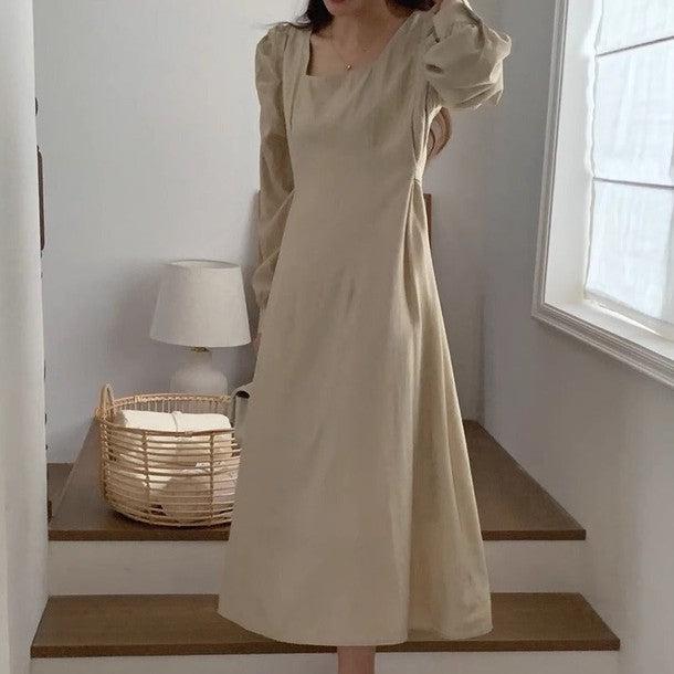 パフショルダーAラインワンピース 6540-画像6-韓国ファッション通販POPREA［ポップリア］