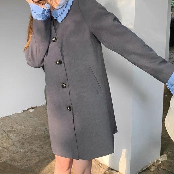 ラッフルカラーショートワンピース﻿ 6227-画像7-韓国ファッション通販POPREA［ポップリア］