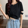 クロップドアシメTシャツ 6034-画像7-韓国ファッション通販POPREA［ポップリア］