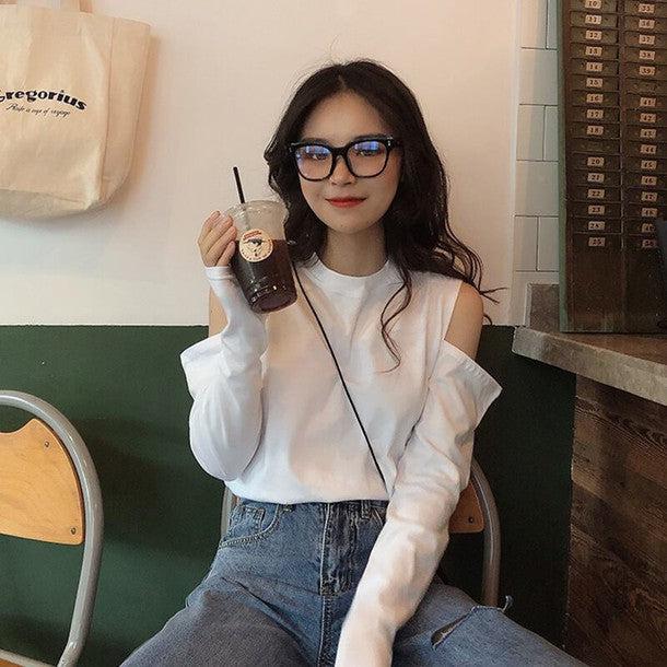 オープンショルダーロングTシャツ﻿﻿﻿﻿﻿ 6270-画像7-韓国ファッション通販POPREA［ポップリア］