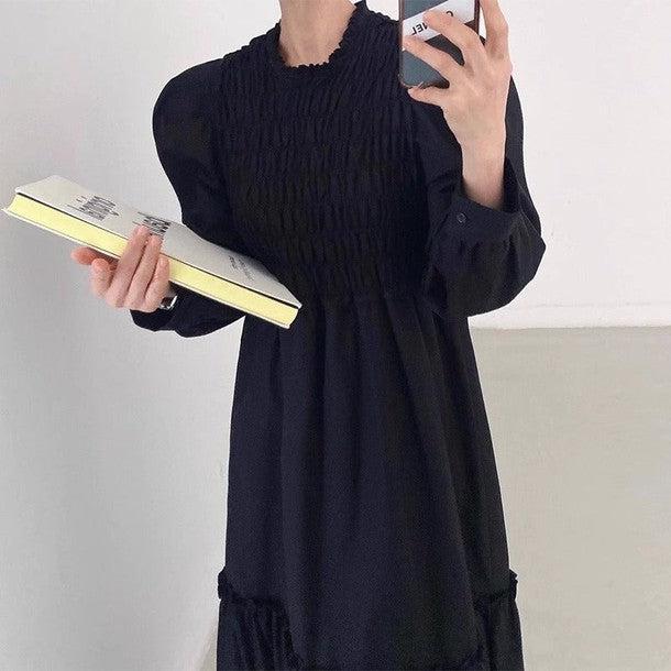 ハイネックフロントギャザーワンピース﻿ 6406-画像7-韓国ファッション通販POPREA［ポップリア］