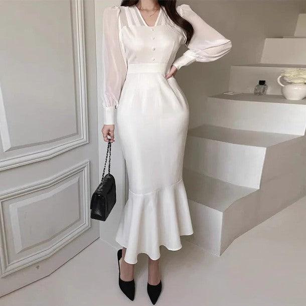 シアーマーメイドワンピースドレス 6382-画像7-韓国ファッション通販POPREA［ポップリア］