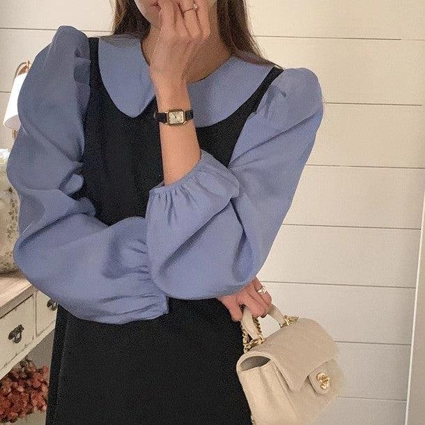 丸襟ブラウスドッキングワンピース 6489-画像7-韓国ファッション通販POPREA［ポップリア］