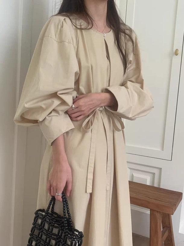 ラウンドネックプリーツワンピース ﻿ 6531-画像7-韓国ファッション通販POPREA［ポップリア］