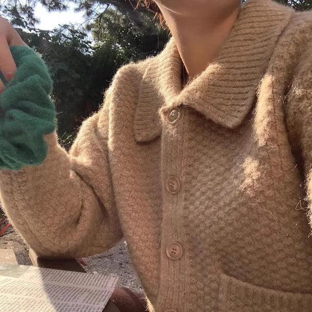 襟付きショートカーディガン 6242-画像7-韓国ファッション通販POPREA［ポップリア］